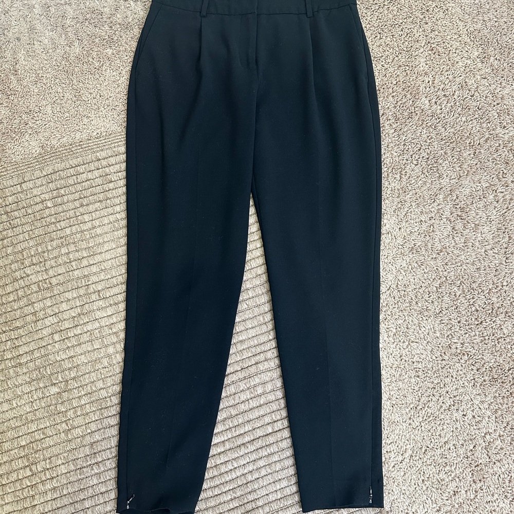 Simple Black straight leg trousers/slacks